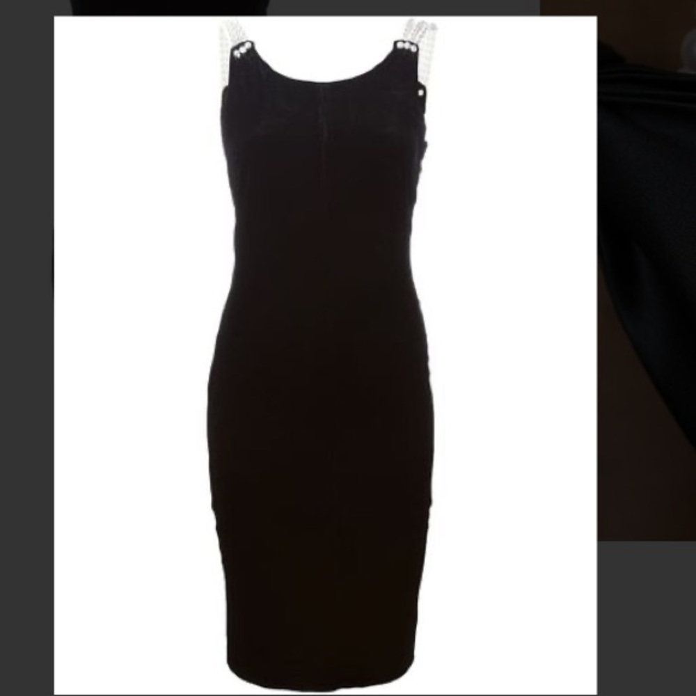 Black velvet Armani cocktail dress open back